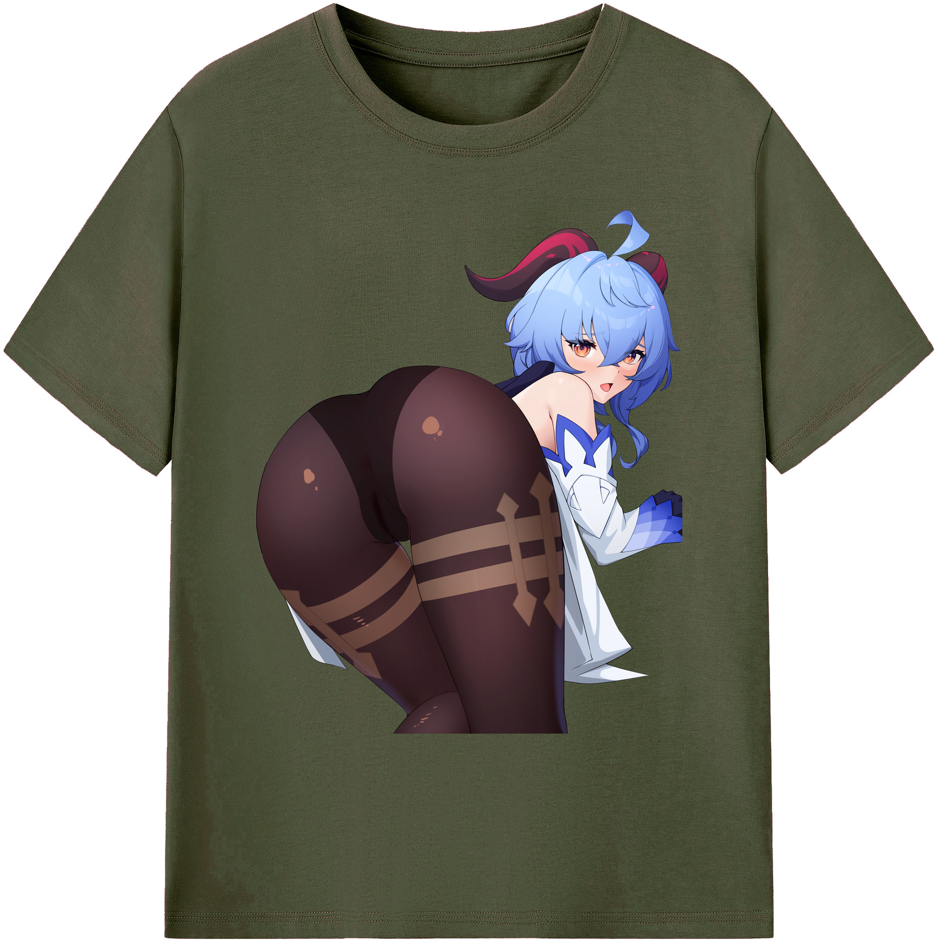げんし神 甘雨 かんう genshin Ganyu 綿100％ メンズ半袖Tシャツ｜肌触りやわらか＆通気性